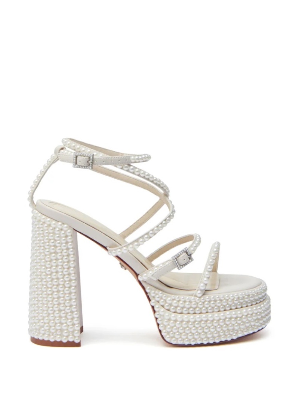 Azalea Wang - Niya Ivory Pearl Platform Sandal. Size 8.5 Bride wedding
